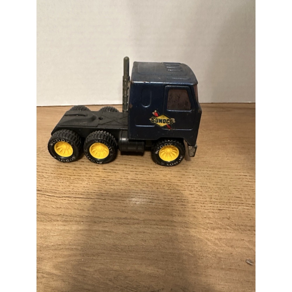 Vintage Sunoco Diecast Semi Truck Cab Toy Yellow Wheels Oil Gas Collectible